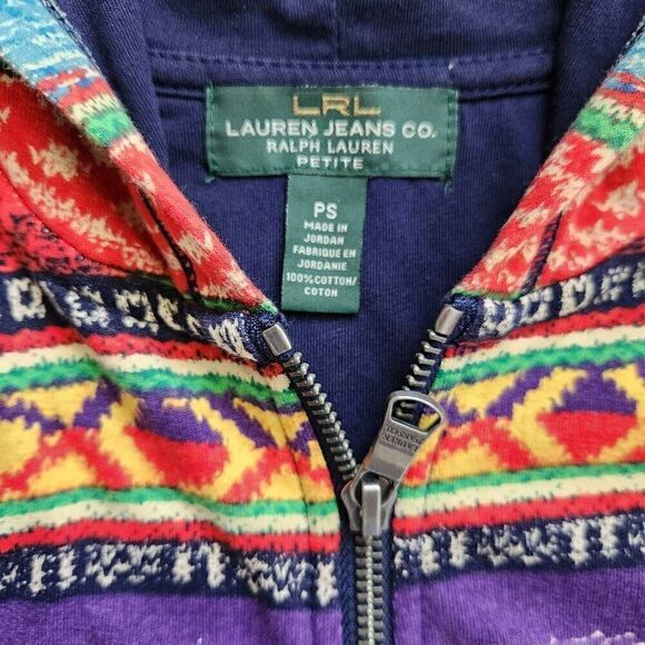 Ralph Lauren LRL Hoodie Womens  Small Serape Aztec Full Zip - Picture 4 of 4
